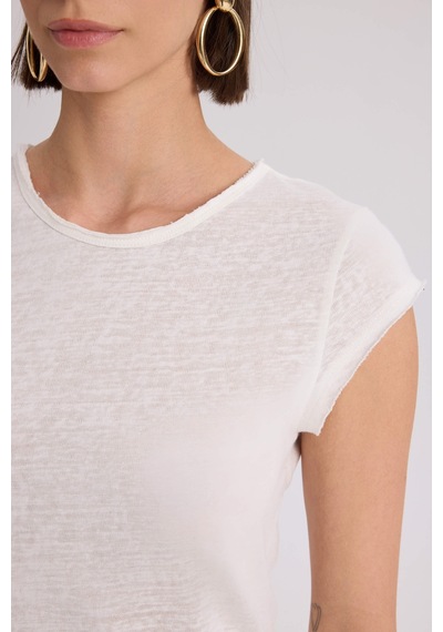 Bohemai Kensal Dar Kesim Ekru T-shirt Ekru