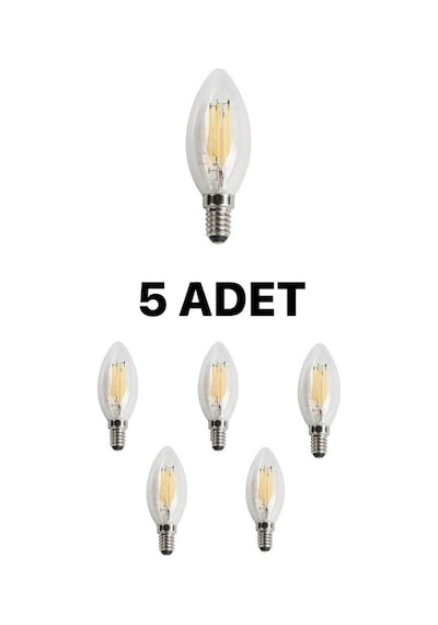 Cata Ct-4063 Edison Led Buji Ampul 7w Günışığı Sarı - 5 Li Paket