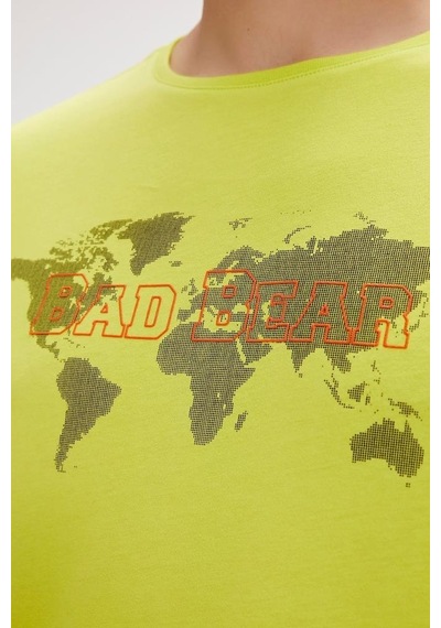 Bad Bear Globe T-shırt Sulphur Erkek Tişört Yeşil S-xxl 001