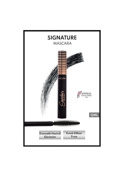 Note Cosmetics Signature Hacim ve Takma Kirpik Etkili Maskara - Ultra Siyah