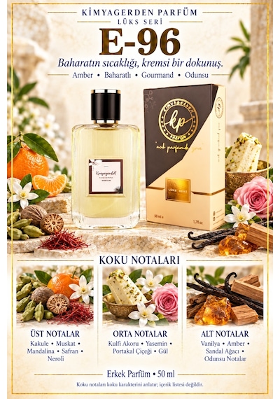 KP E-96 Kimyagerden Açık Parfüm Çeşitleri 50 ML