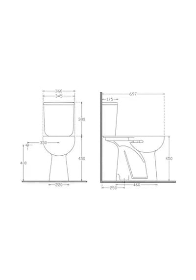 Ece Banyo Bedensel Engelli Kullanımına Uygun Alttan Çıkışlı Klozet Seti