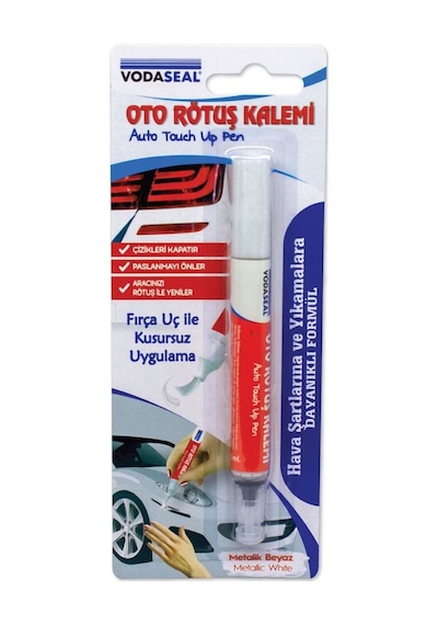 Ahşap Boyaları Ve Vernik Vodaseal Oto Rötuş Kalemi Metalik Beyaz 5 Ml
