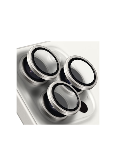 Buff Apple Uyumlu iPhone 15 Pro Max / 15 Pro Titanyum Lens Koruyucu Gümüş