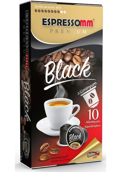 Espressomm® Premium Black Alüminyum Kapsül Kahve 10 Adet