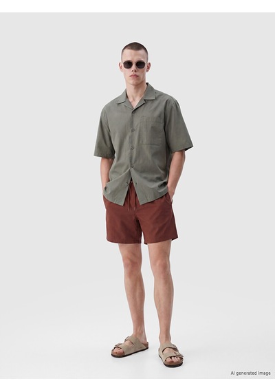 Lcw Swımwear Kahverengi En Kısa Boy Erkek Deniz Şortu