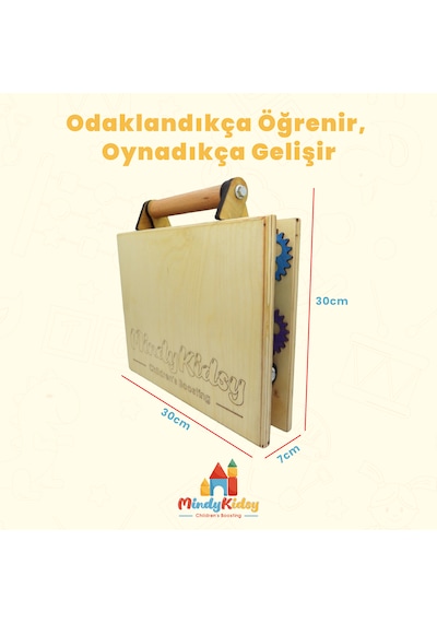 Montessori Aktivite Öğrenme Çantası Eğitici ve Geliştirici Ahşap Oyuncak Panosu Tahtası