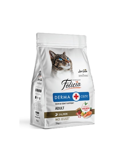 Felicia Derma Care Somonlu Adult Az Tahıllı Hypoallergenic Yetişkin Kedi Maması 5 Kg