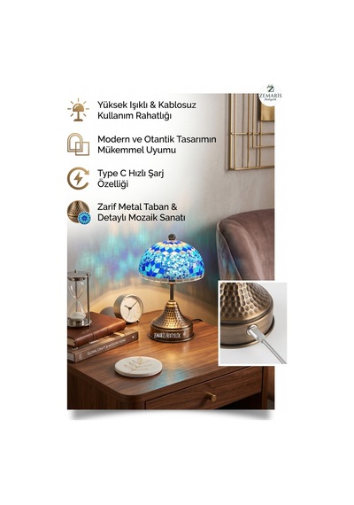 Şarjlı Mantar Masa Lacivert - 904806357 Lacivert