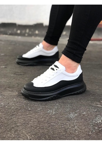 Aymood Jy507 Alone Bağcıklı Cilt Erkek Günlük Sneaker Ayakkabı Cst Beyaz/siyah
