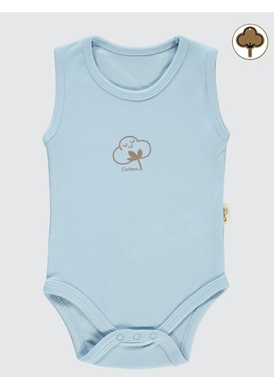 Civil Baby Bebek Organik Çıtçıtlı Badi 0-18 Ay Mavi Mavi