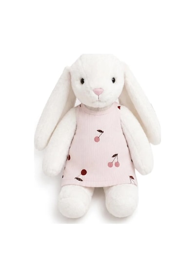 Velvet Bunny Cherry Blossom Kiraz Desenli Kız Bebek Tavşan Seti Çok Renkli