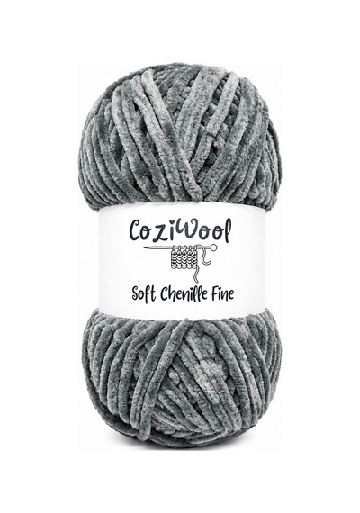 Kadife İp Soft Chenille Fine 5'li Paket 5x100 Gr 160 Mt El Örgü İpi Koyu Gri - 925144855