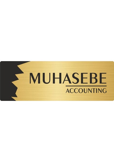 Metal Departman Kapı İsimliği, Yönlendirme Levhası Muhasebe Accounting 5x20 Cm Altın Renk