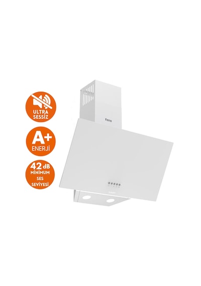 Afm Tech & Ferre Alfa D087-SA + FM7701 + FM-BD2201  Sessiz Silentart Turbo Beyaz Dijital Ankastre Set