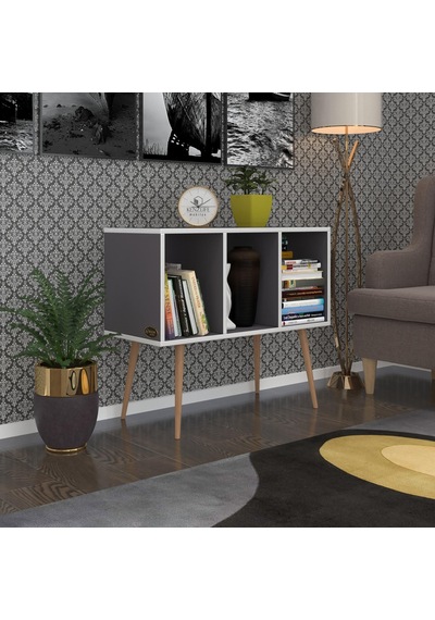 Kenzlife Komodin Adberilgen Gri 74 90 39 Ahşap Ayaklı Komidin Kitaplık Cordoba