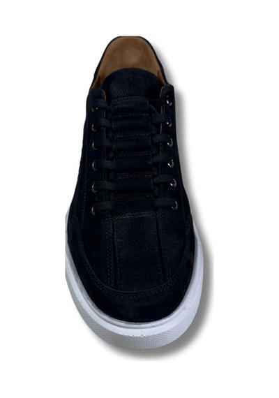 Dropland 8790 Siyah Hakiki Nubuk Deri Günlük Erkek Sneaker Ayakkabı Siyah