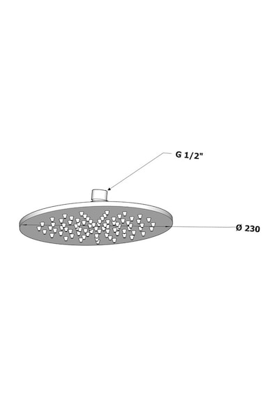 Fause Tepe Duş Başlığı Oval Ø23 Cm Siyah Ktd121-b Siyah