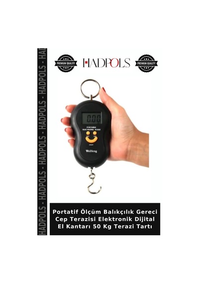 Portatif Ölçüm Balıkçılık Gereci Cep Terazisi Elektronik Dijital El Kantarı 50 Kg Terazi Tartı