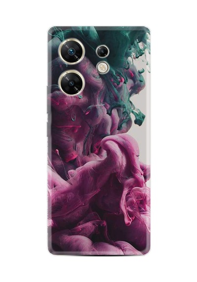 Infınıx Zero 30 4g Kılıf Desenli Silikon Pink Green Cloud 1306