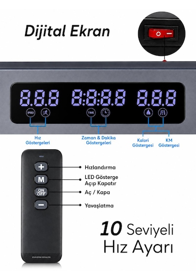130kg Taşıma Kapasiteli Bluetoothlu Uygulamadan Ayarlanabilir Uzaktan Kumandalı Yürüme Ve Koşu Bandı Ev Ofis Yazlık Sağlıklı Yaşam Spor Gym Fitnnes