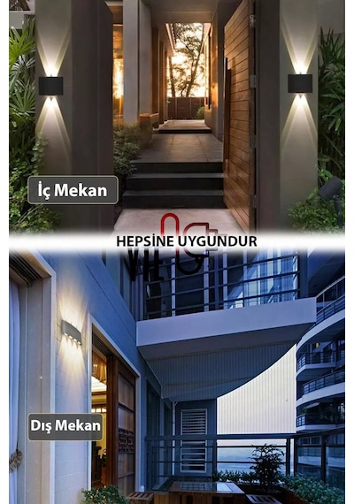 Amber Rengi Duvar Dekoratif Işıklı 10 W Aplik Su Geçirmez İç-dış Mekan Amber
