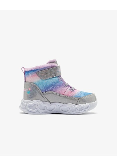 Skechers Infinite Heart Lights - Lovin Hearts Kız Çocuk Gri Işıklı Bot Karışık