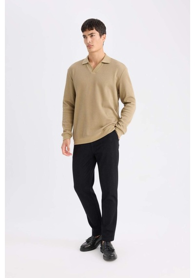 DeFacto Tailored Regular Fit Normal Kesim Kumaş Pantolon Basic Düz Cepli D9081AX24WNBK27 DeFacto Tailored Regular Fit Normal Kesim Kumaş Pantolon Basic Düz Cepli D9081AX24WNBK27