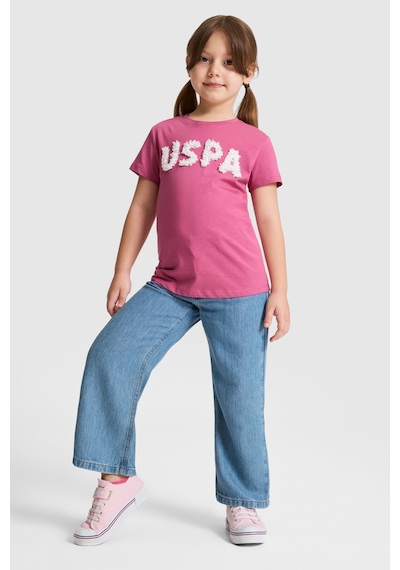 U.S. Polo Assn. Kız Çocuk Fuşya Tişört 50325656-vr023 Fusya