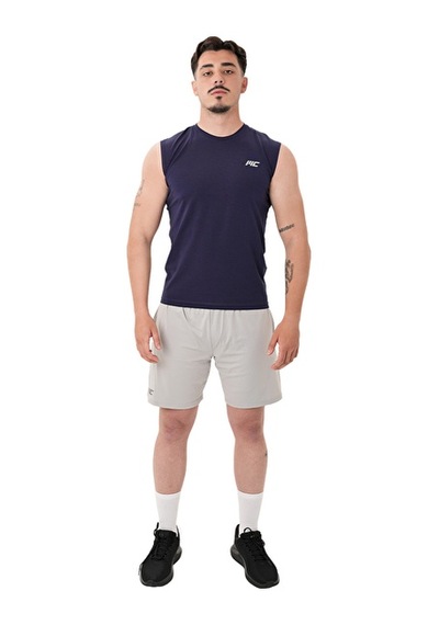 Musclecloth Training Kolsuz T-shirt İndigo Mavi