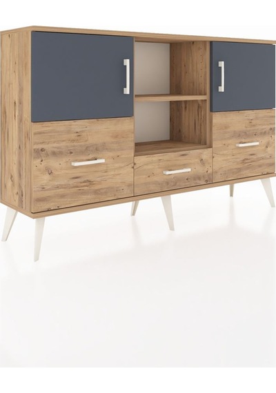 Arges Konsol 4 Raflı 3 Çekmeceli 3 Kapaklı 132x30x83 Çam-antrasit/çam Antrasit/çam Arges Konsol 4 Raflı 3 Çekmeceli 3 Kapaklı 132x30x83 Çam-antrasit/çam Antrasit/çam