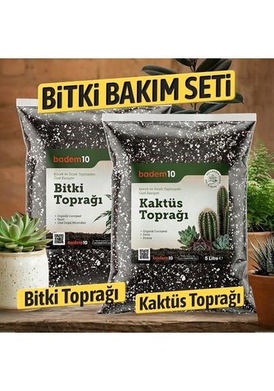 Ayrex İkili Bitki Bakım Seti 1 Adet 5 Litre Kaktüs Toprağı + 1 Adet 5 Litre Bitki Toprağı Toprak Diğer