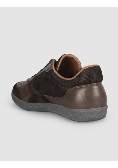 Cabani Kahverengi Hakiki Deri Erkek Sneaker Ayakkabı