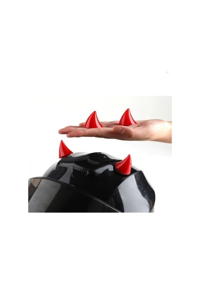 Kırmızı Kask Boynuzu Kask Aksesuarı Sağ Sol Takım