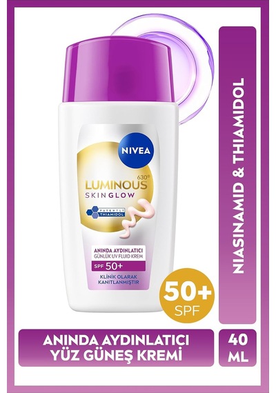 Tr Spf50+ Güneş Koruyucu Luminous630 Skin Glow Yüz Kremi, Serum Ve Berry Renkli Dudak Parlatıcısı