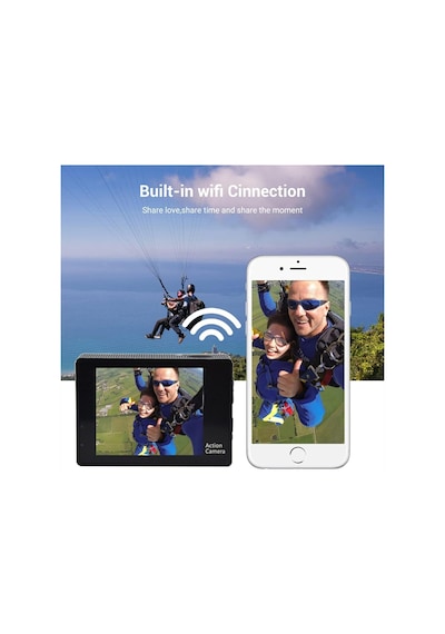 Wifi Li Aksiyon Kamera 4k Ultra Hd 1080p Spor Dalış Motorsiklet Kask Kayak Doğa Avcı Kamerası Mavi