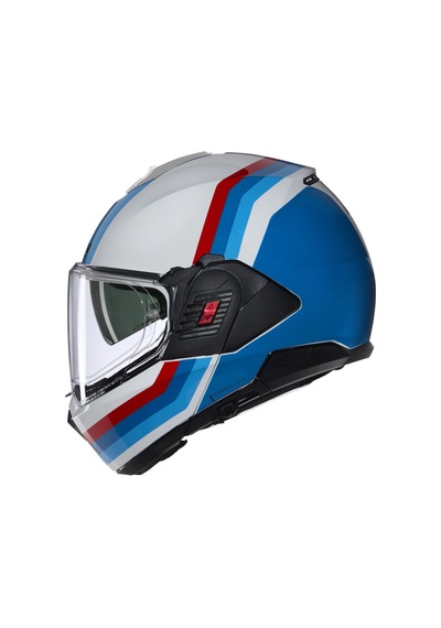 Nolan N120.1 Lineo Çenesi Arkaya Açılır Kask 347 Beyaz - Kırmızı - Mavi