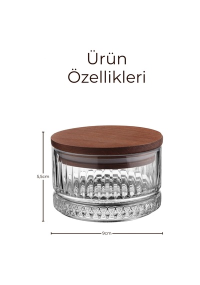 El Yapımı Cam, 4'lü Set Yuvarlak, Kahvaltılık Ve Çerezlik Kayın