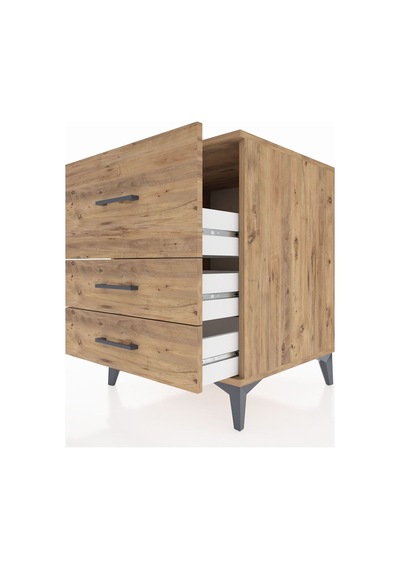 Kronos Komodin 3 Çekmeceli 60x59x80 Çam-çam Çam