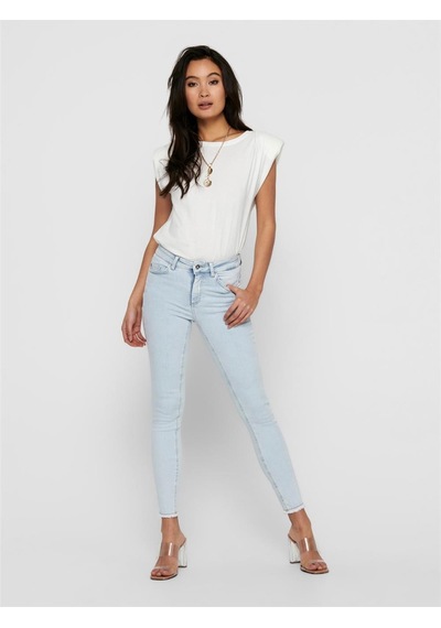Only Kadın Pantolon Onlblush Mid Sk Raw Ak Rea298 Noos-22082-Mavi