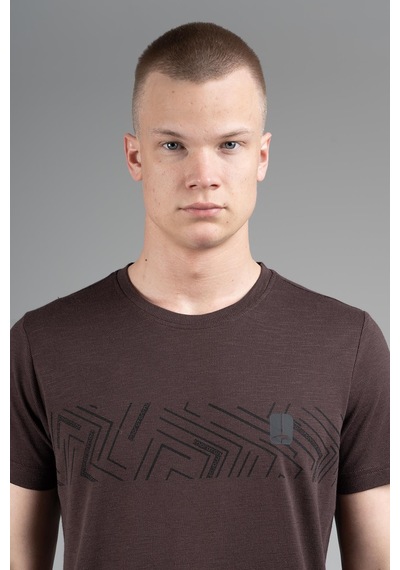 Maraton Regular Erkek Bisiklet Yaka Koyukahve- T-shirt Kahverengi