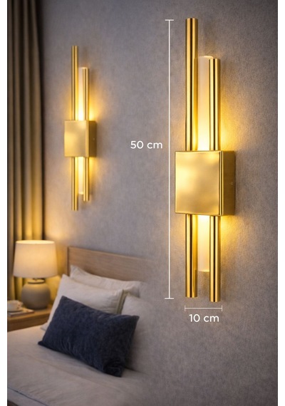 Kirpi Ledli Ve Elektirikli Boru Aplik Gold