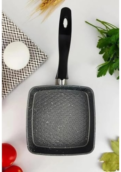12 Cm Granit Sos Tavası Mini Tereyağı Tavası, Yapışmaz Küçük Tava, Yumurtalık, Sos Ve Tereyağı Eritme İçin Tek Kişilik Mutfak Tavası Kare Açık Bakır