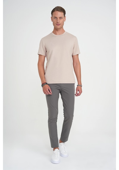Efor Comfort Fit Bisiklet Yaka Esnek Pamuk Casual Bej Tişört Ts 885 Bej