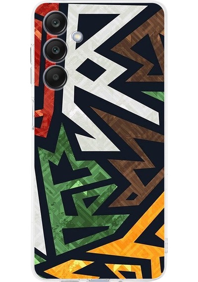 Samsung Galaxy A26 İle Uyumlu Soyut Grafiti Baskılı Kamera Korumalı Şeffaf Kılıf Şeffaf