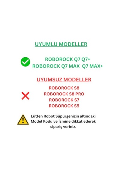 Roborock Q7, Q7+, Q7 Max, Q7 Max+ İle Uyumlu 1 Ana Fırça 2 Beyaz Yan Fırça Genel