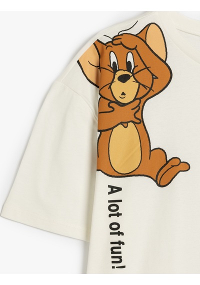 Koton Tom Ve Jerry Lisanslı Baskılı Kollu Oversize Tişört Ekru 5sal10267ık Ekru Koton Tom Ve Jerry Lisanslı Baskılı Kollu Oversize Tişört Ekru 5sal10267ık Ekru