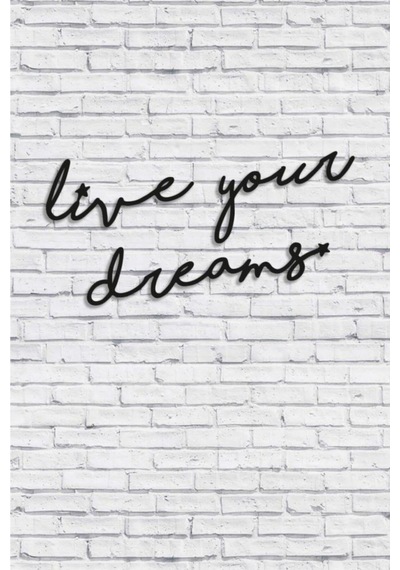 Dekoratif Live Your Dreams Ahşap Duvar Tablo Modern Yazı