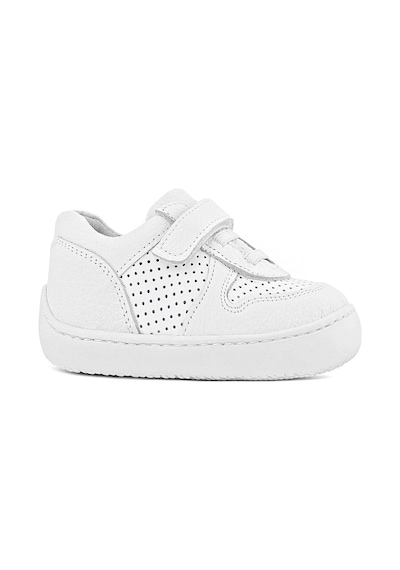 Rakerplus Bob Hakiki Deri Beyaz Barefoot Beyaz Tabanlı Cırtlı Bebek Sneaker Ayakkabı Beyaz