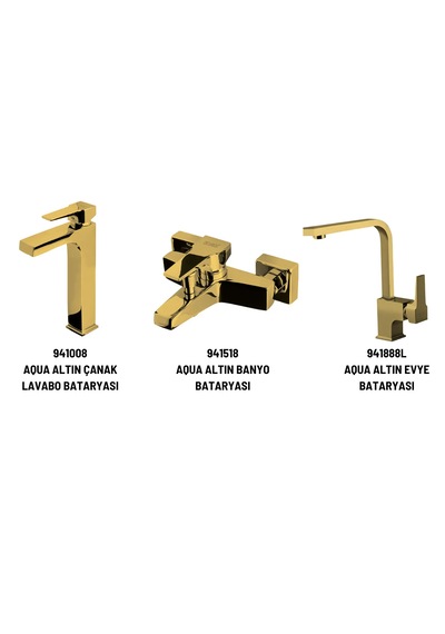 Newarc Aqua 941008 + 941518 + 941888L Batarya Set Altın